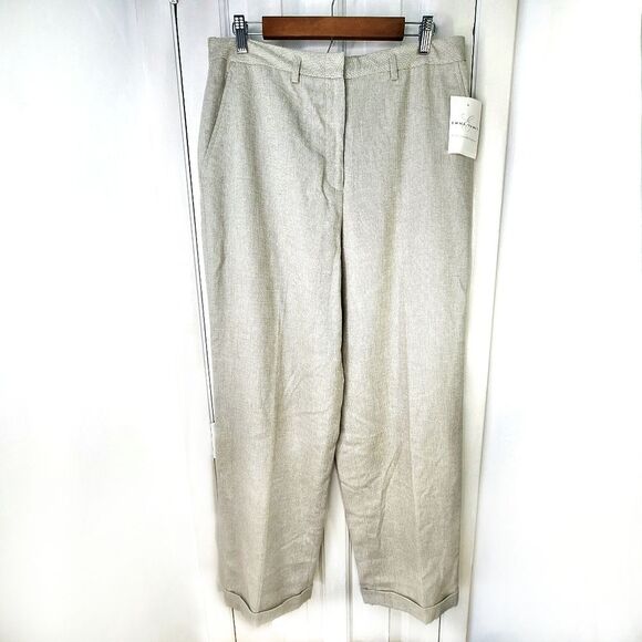 Emma James Pants - NWT Emma James Cream Khaki Tweed Trousers Pants Sz 16